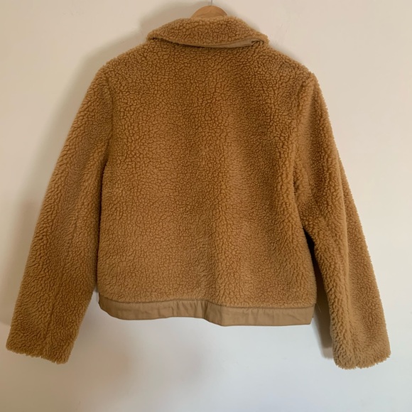 Madewell Sherpa Portland Jacket Women's Large Distant Sand Melange Crop Outdoor - Picture 6 of 9